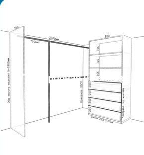 Гардеробная на заказ купить в Москве