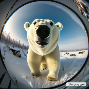 белый медведь.