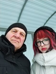 Папа с дочкой Лизой. 