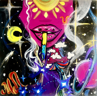 Название картины : « Темной ночью под луной принцесса стала сатаной».