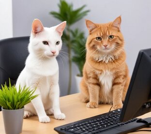 Коты на работе