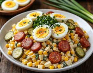 Салата с колбасой