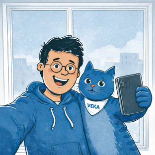 Артём и его кот Окошик