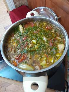 Случайное блюдо с мясом и овощами. Авторское.