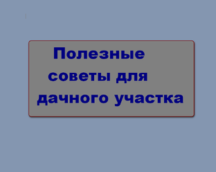 Полезные советы для дачного участка, огорода, дома от "самоделкина"