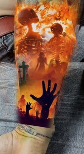 Арт картинка основа дизайна татуировки на тему огня,лавы.