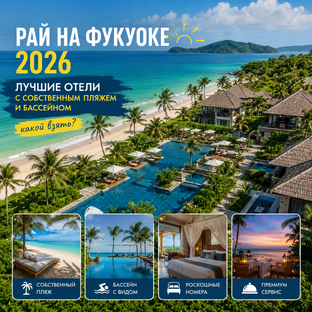 Рай на Фукуоке 2026: лучшие отели с собственным пляжем и бассейном — какой взять