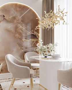 Квартира в стиле неоклассика с фресками и "золотыми" деталями