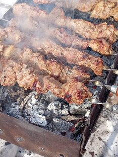 Готовим в коптилке на улице