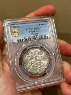 Союзный талер 1860 года Франкфурт MS 65