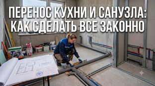 Перенос кухни и санузла: как сделать все законно
