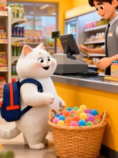 Имбирный кот  и маленькая Зефирочка 