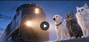 Хвостатые в электричке.  Побег с дачи домой