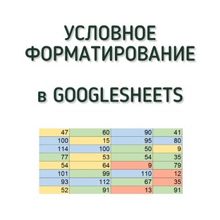 Условное форматирование в Google таблицах