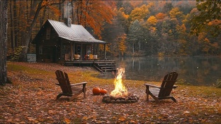 Рыболовные истории у костра с удочкой