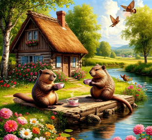 Виталий и Зоя в деревне