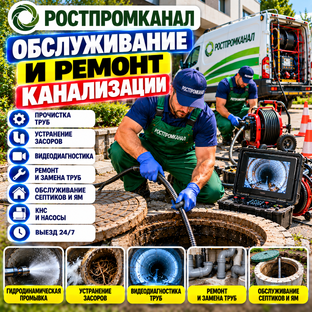 Обслуживание и ремонт канализации