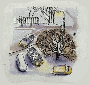 Снежная акварель