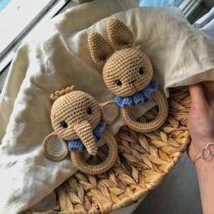 Вязаные погремушки 🐘🐰