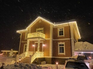 💫Новогодняя подсветка, световое оформление коттеджей гирляндами 🏠