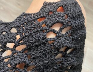 Узор крючком ровный для палантина 