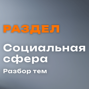 Раздел «Социальная сфера»