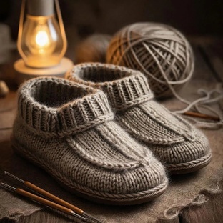 Вязаные тапочки 
