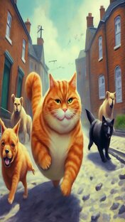 Комиксы про котиков от нейросети