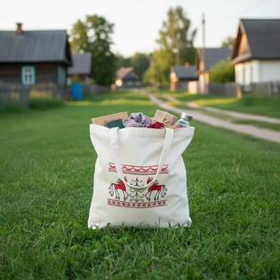 Вышивка в стиле народной живописи и ремёсел