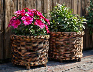 Кашпо из ротанга