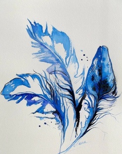 наброски синим