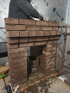 Отделка бани из ПЩС блоков. 