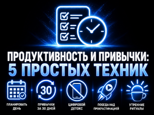 "ПРОДУКТИВНОСТЬ И ПРИВЫЧКИ: 5 ПРОСТЫХ ТЕХНИК"
