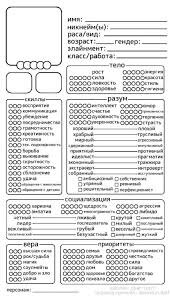 Описание персонажей