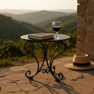 Кованый журнальный столик со стеклом