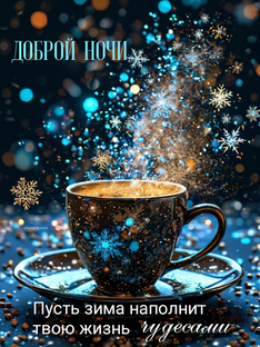 Зимние открытки " Доброй ночи", "Доброго вечера"