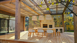 Терраса с каминной зоной