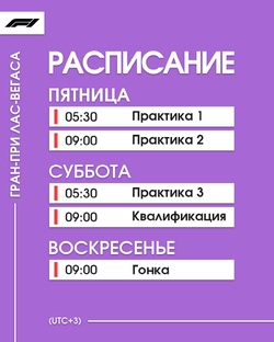 Расписание на уик-энд Гран-При Лас -Вегас 