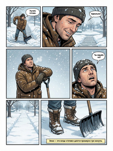 Смешные комиксы про зиму