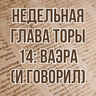 Недельная глава Торы 14: Ваэра (И говорил) (Исход 6:2 - 9:35) (комментарии)