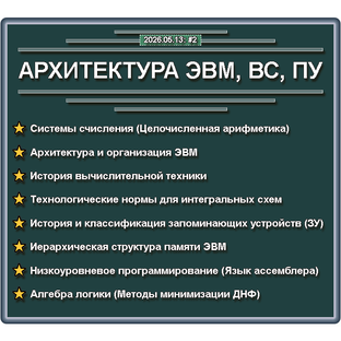 АРХИТЕКТУРА ЭВМ, ВС, ПУ