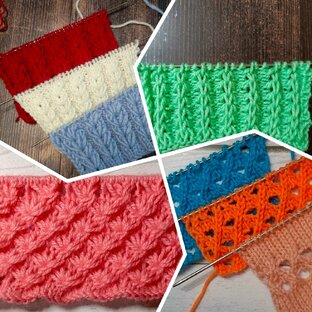 Узоры спицами с описанием.