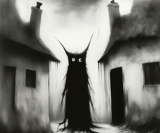 Проклятая деревня с существом 🏘️👹. 