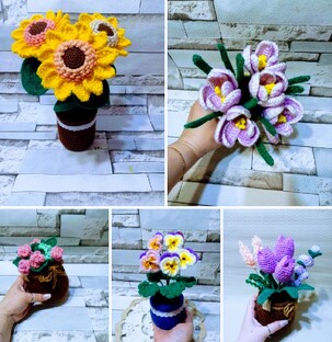 Вяжем цветы крючком 