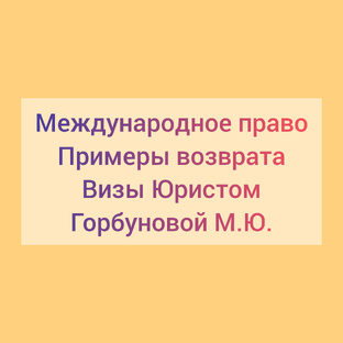 Международное Право (Сложные примеры возврата визы юристом). Юрист-Контрабандист