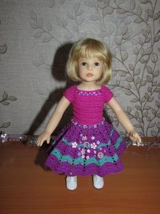 Авторские вязаные платья на кукол Хейди Плюсчок 26 см - Heidi Plusczok 26 см 