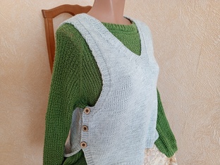 Жилет спицами//безрукавка