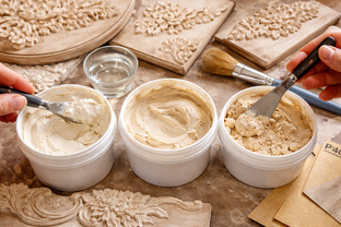 Декупаж с помощью шпатлевки