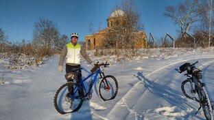 Зимнее катание на велосипеде