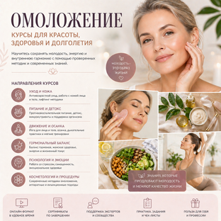 Омоложение: курсы для красоты, энергии и заботы о себе